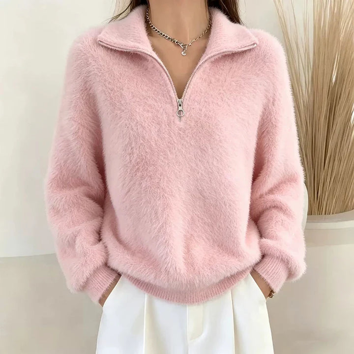 Wynne Half Zip Fuzzy Pullover