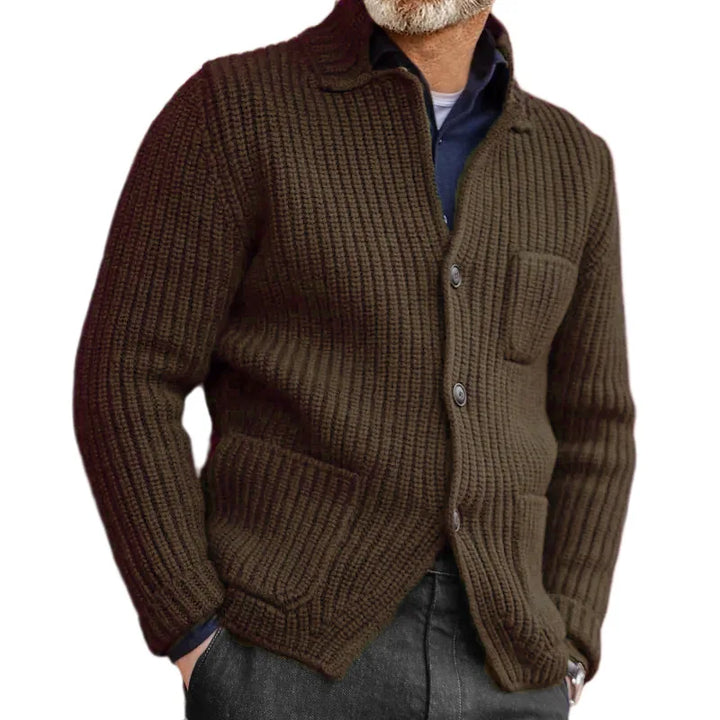 Gareth Ribbed Knit Cardigan