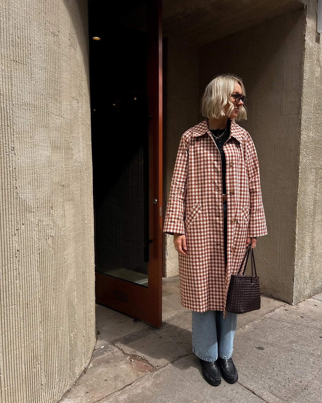 Hazel Gingham Trench Coat