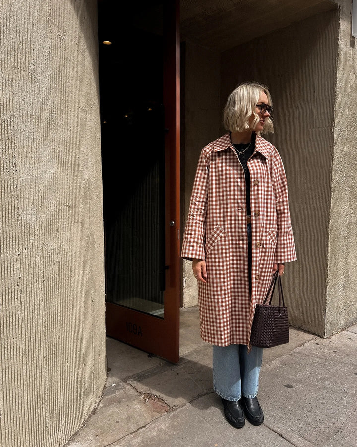 Hazel Gingham Trench Coat