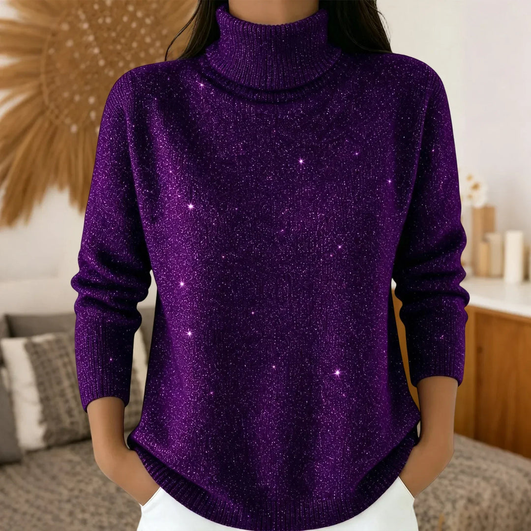 Isolde Turtleneck Shimmer Sweater