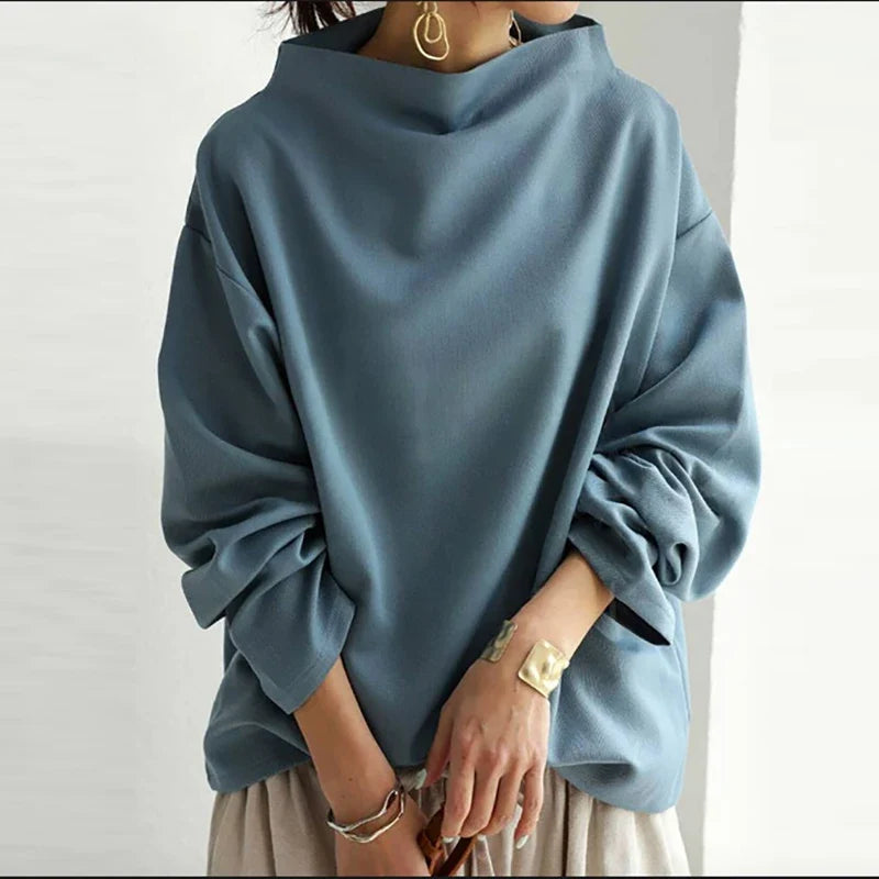 Narissa Draped High Neck Blouse