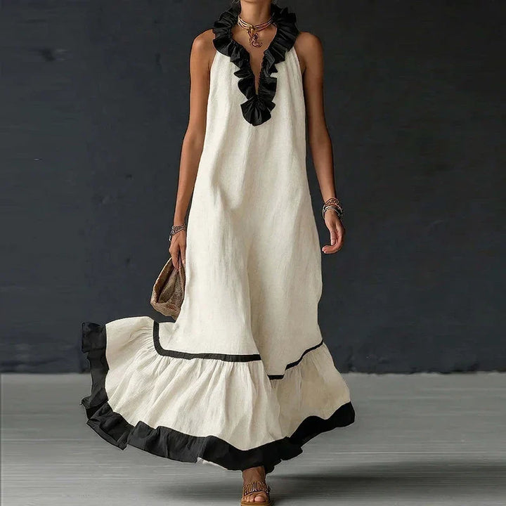 Ilyana Ruffle Trim Maxi Dress