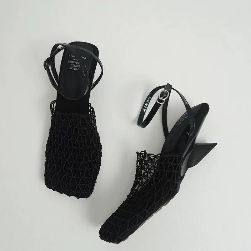 Alvina Square Toe Ankle  Summer Flats