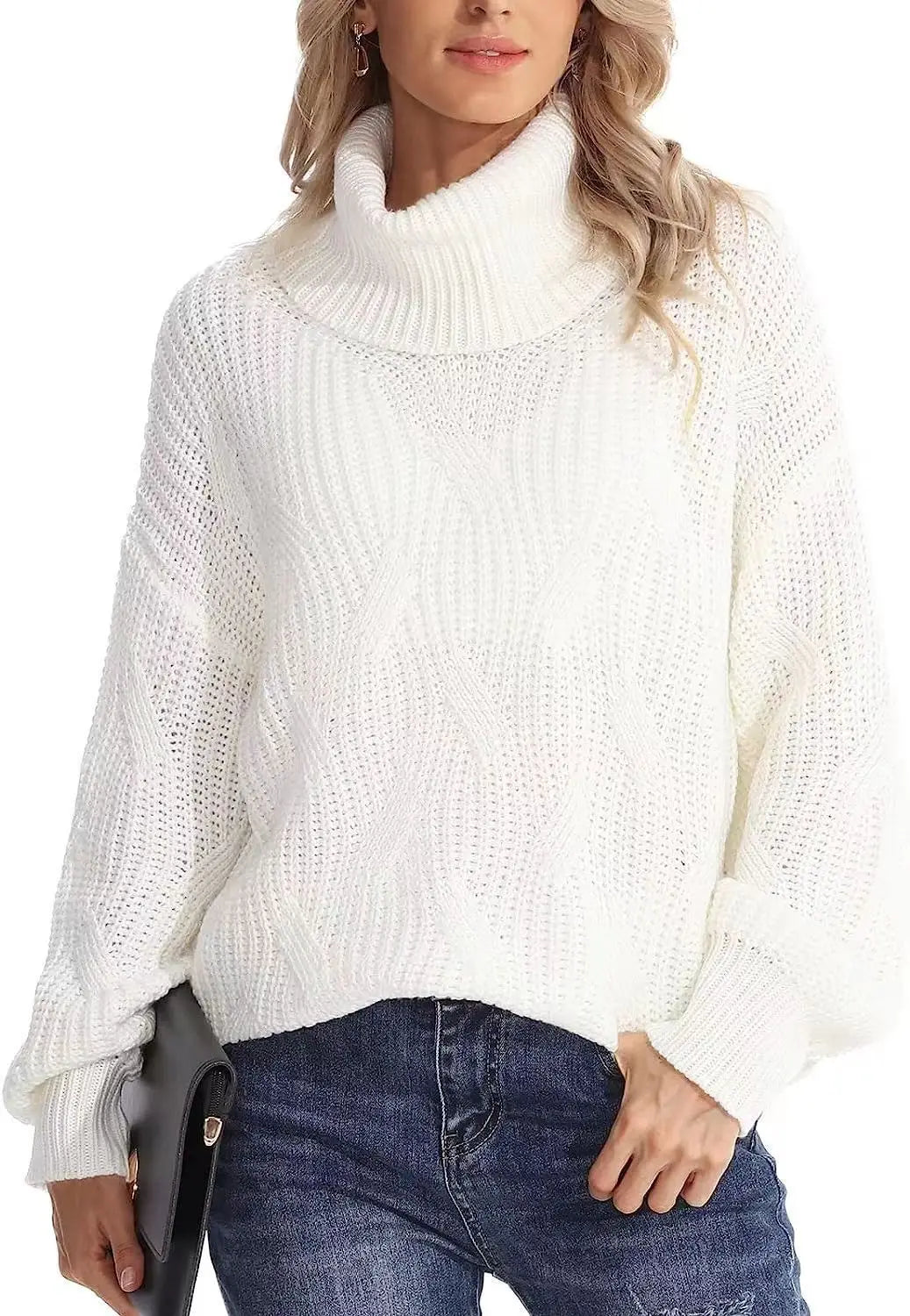 Thora Cable Knit Turtleneck Sweater