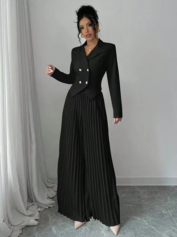 Kinsley Pleated Wide Leg Set