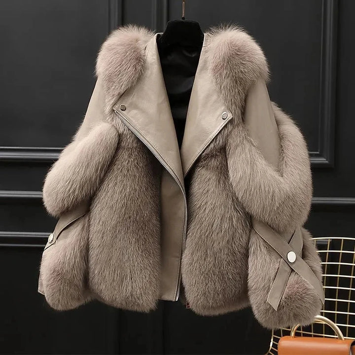 Fontaine Faux Fur Moto Jacket