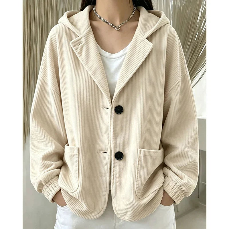 Edwige Hooded Corduroy Jacket