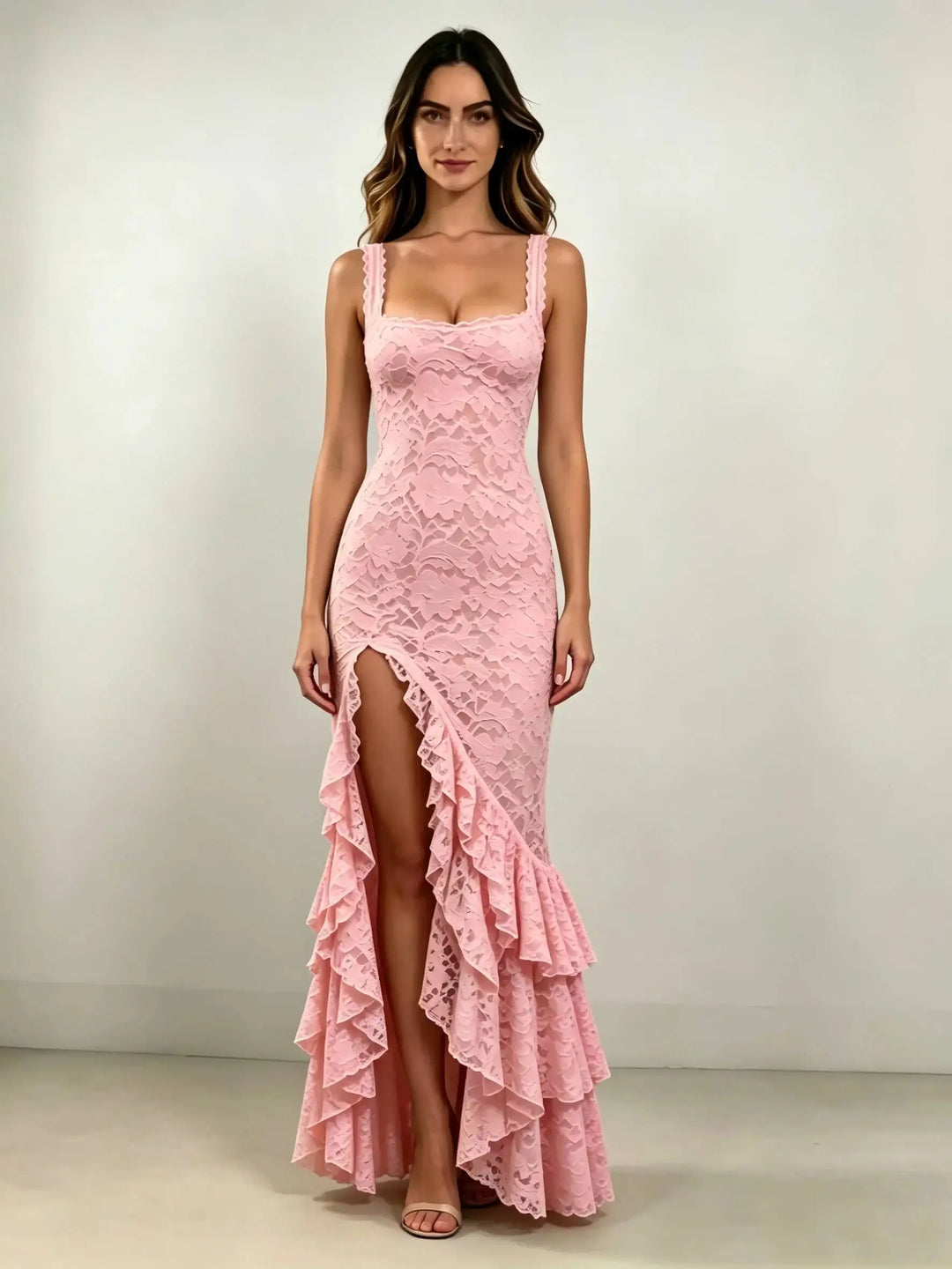 Analise Elegant Ruffle Maxi Dress