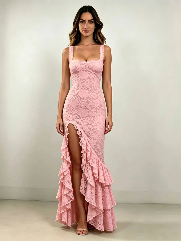 Analise Elegant Ruffle Maxi Dress