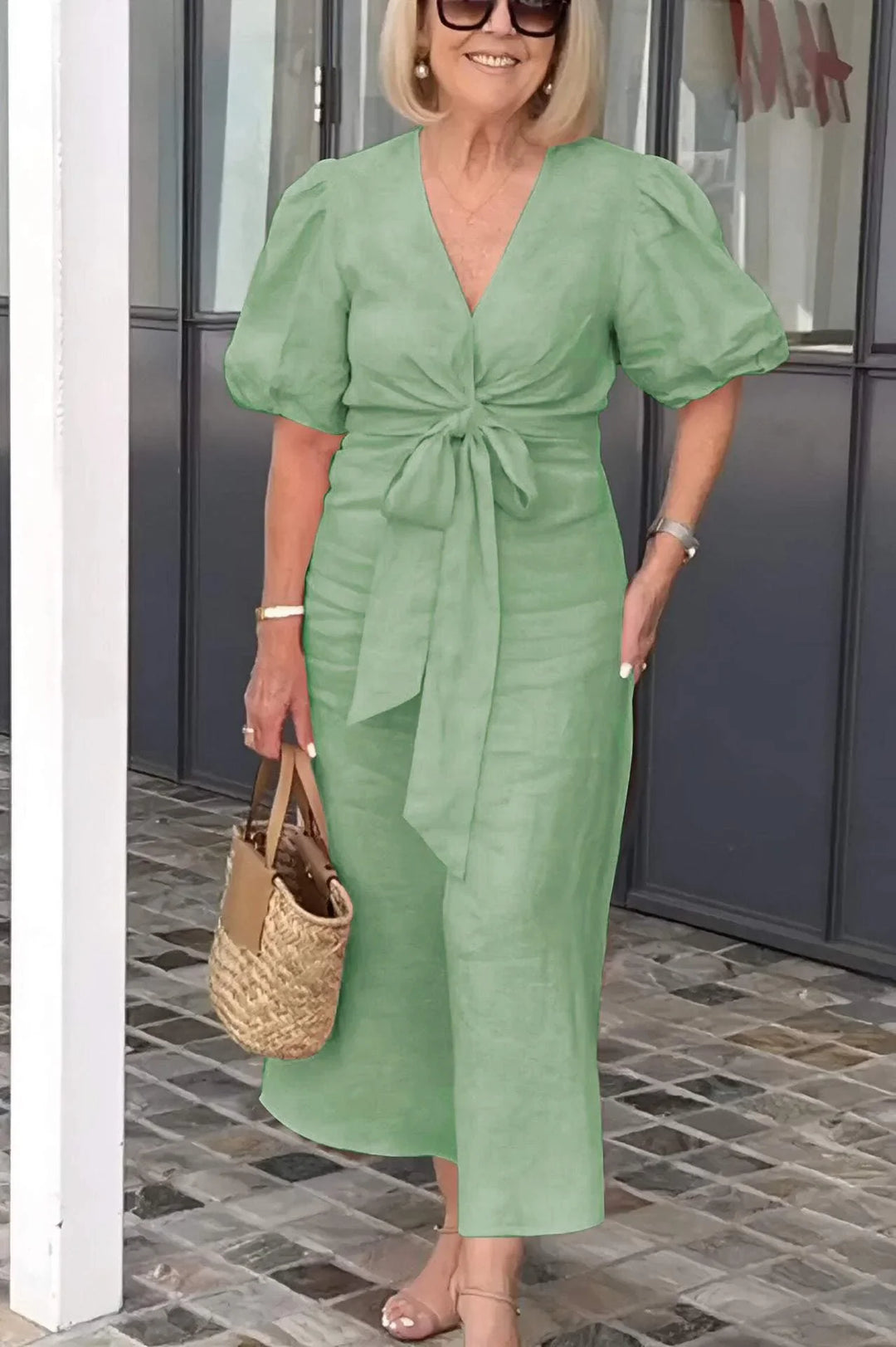 Sidonie Relaxed Tie Waist Midi Dress