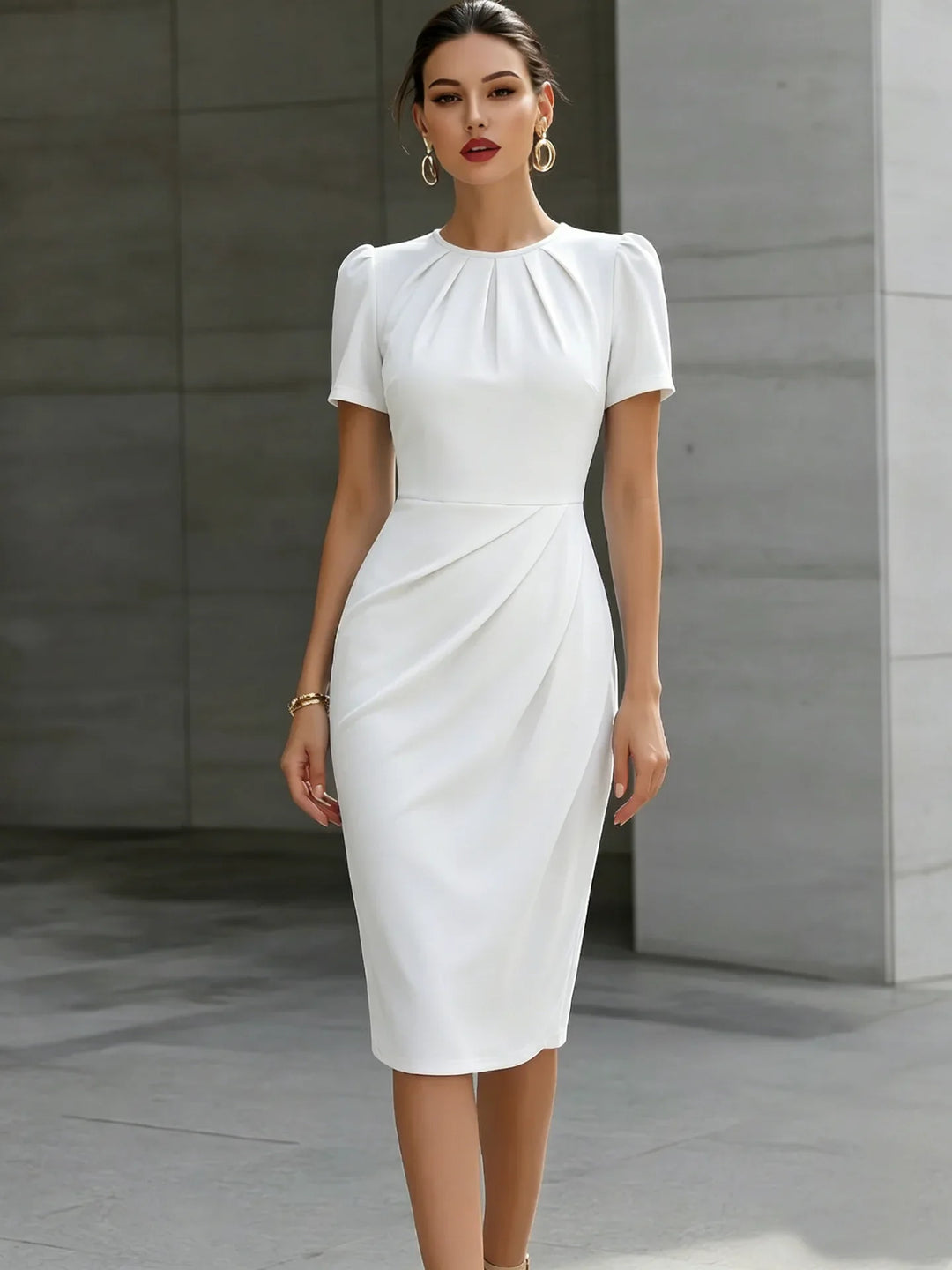 Elisia Waist Cinched Midi Dress