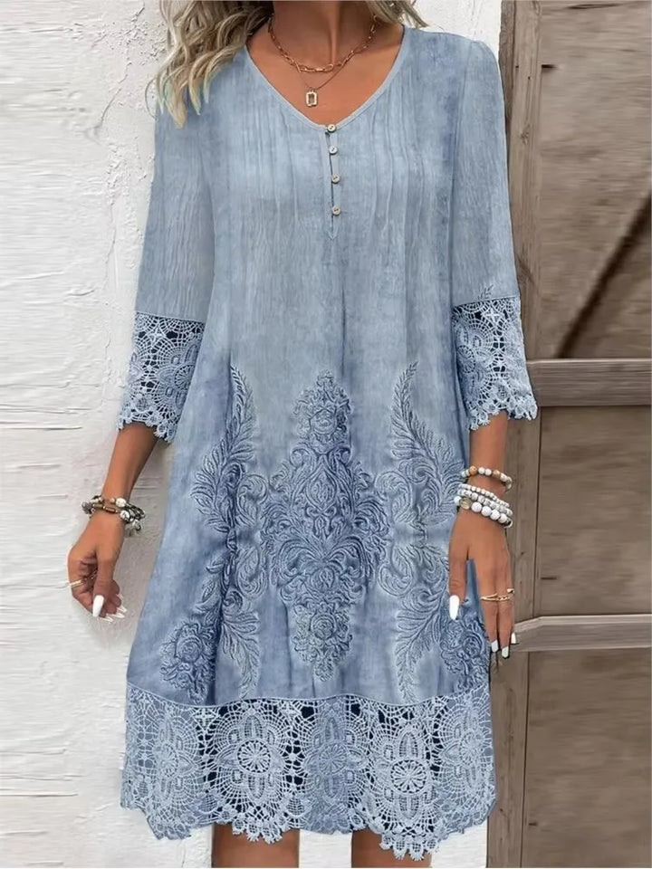 Lena Lace Trim Maxi Dress