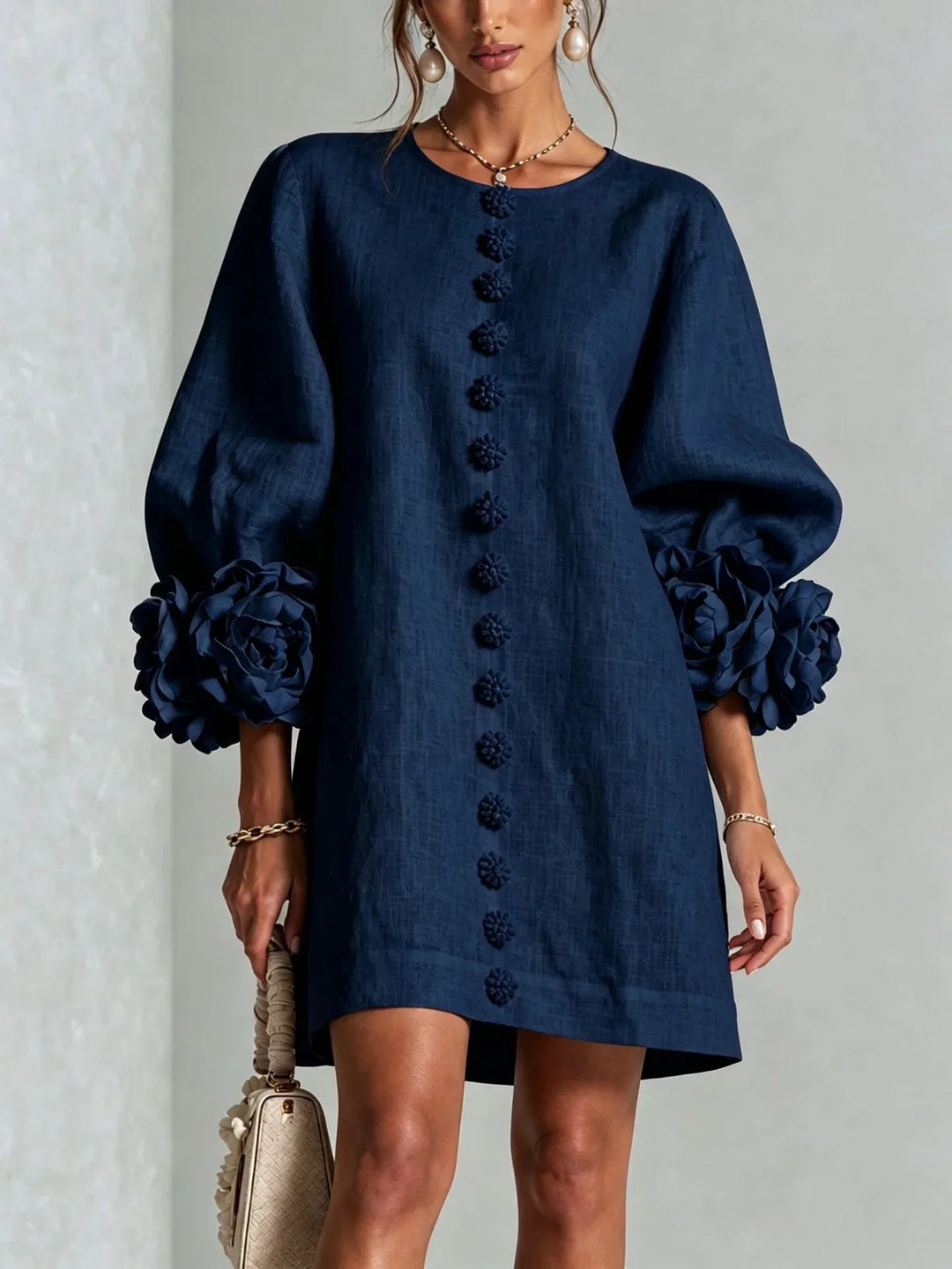 Genevieve Floral Cuff Mini Dress