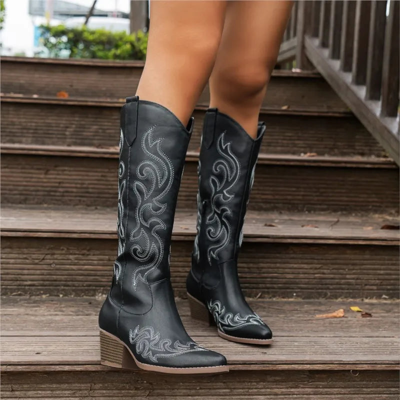 Corinna Embroidered Cowboy Boots