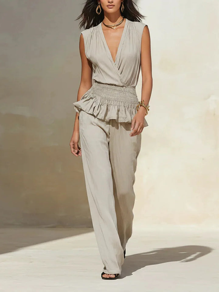 Perla Ruffle Peplum Jumpsuit