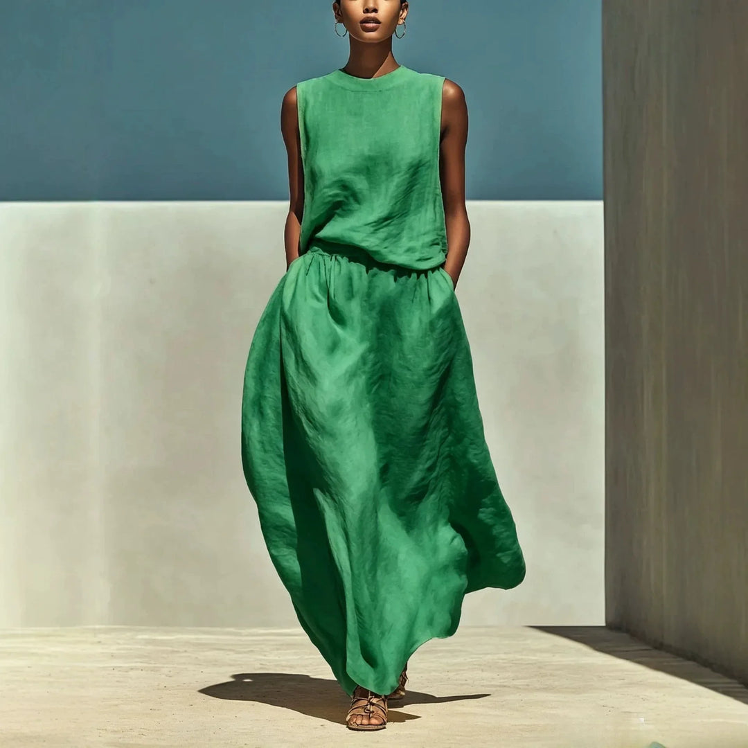 Emani Elegant Top and Maxi Skirt Set
