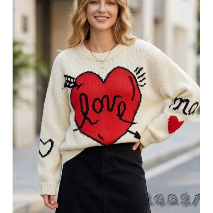 Elara Heart Knit Sweater