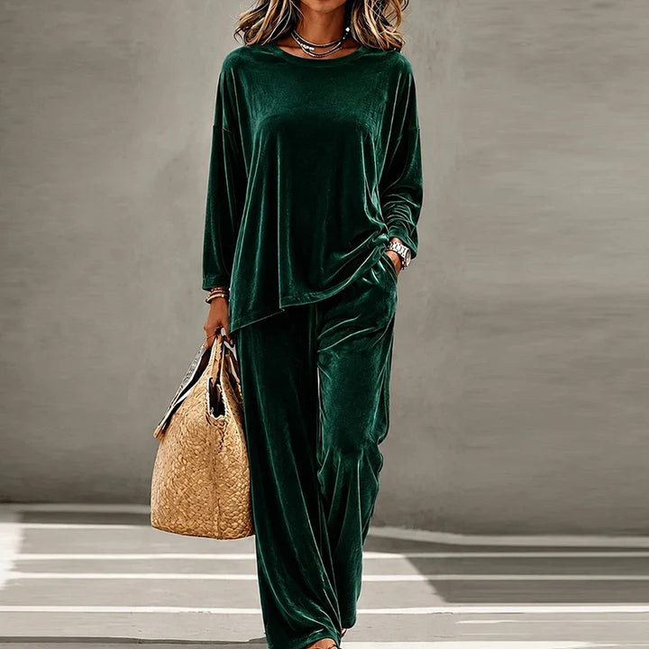 Marisette Velvet Wide Leg Set