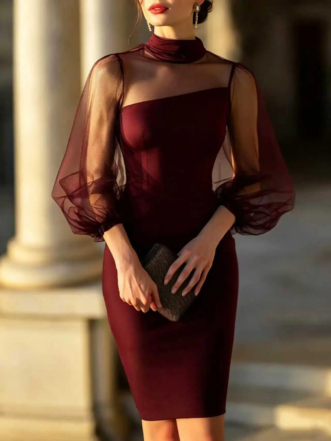 Adalyn Lantern Sleeve Dress