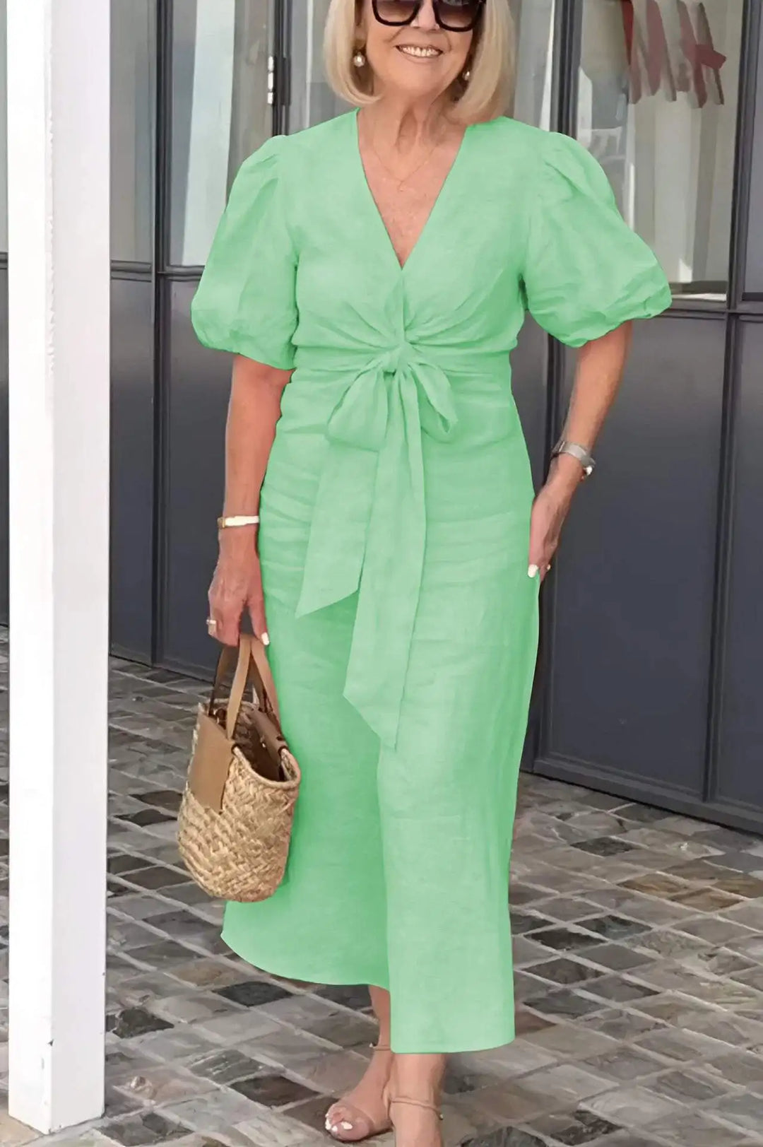 Sidonie Relaxed Tie Waist Midi Dress