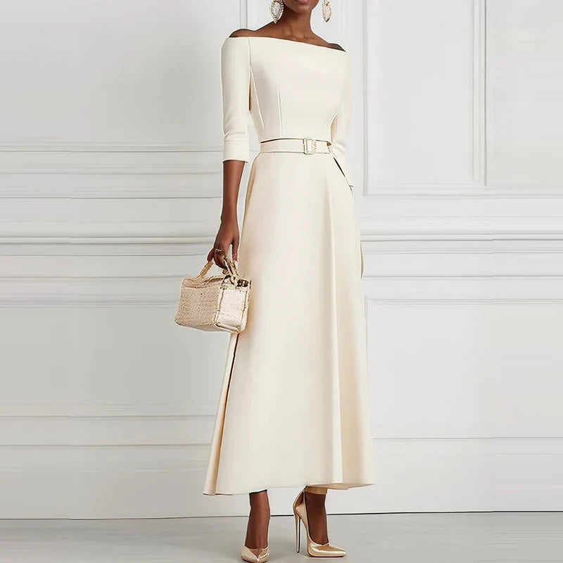 Pomeline Elegant Long Sleeve Maxi Dress