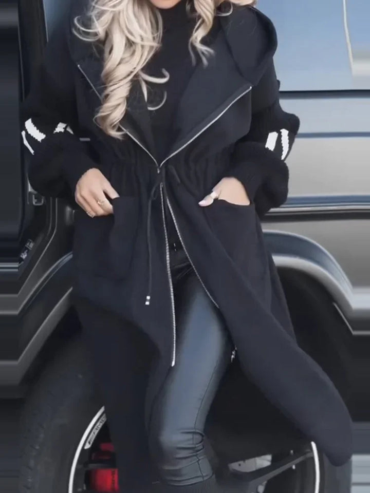 Wilhelmina Drawstring Waist Maxi Coat