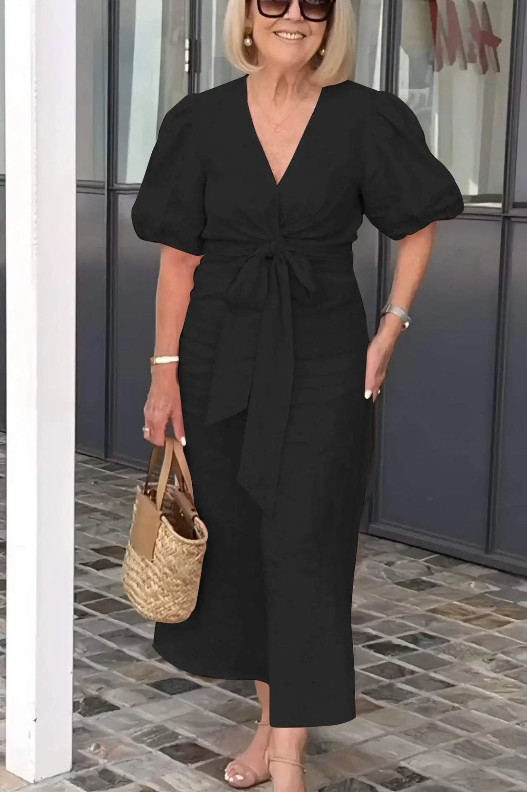 Sidonie Relaxed Tie Waist Midi Dress