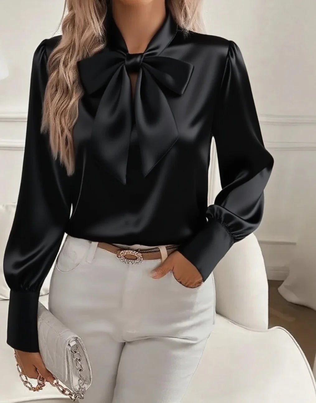 Solene Bow Collar Blouse