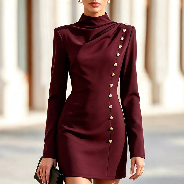 Estelle Draped Button Mini Dress