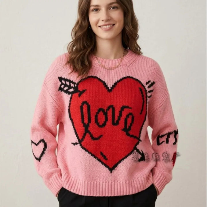 Elara Heart Knit Sweater