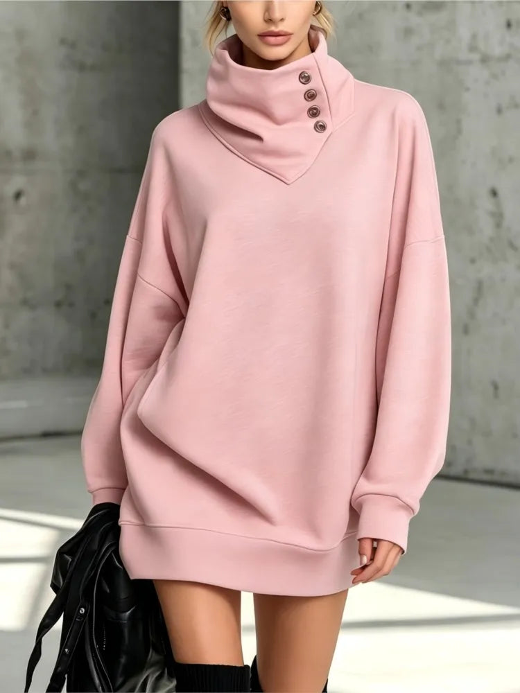 Juniper Button Sweatshirt Dress