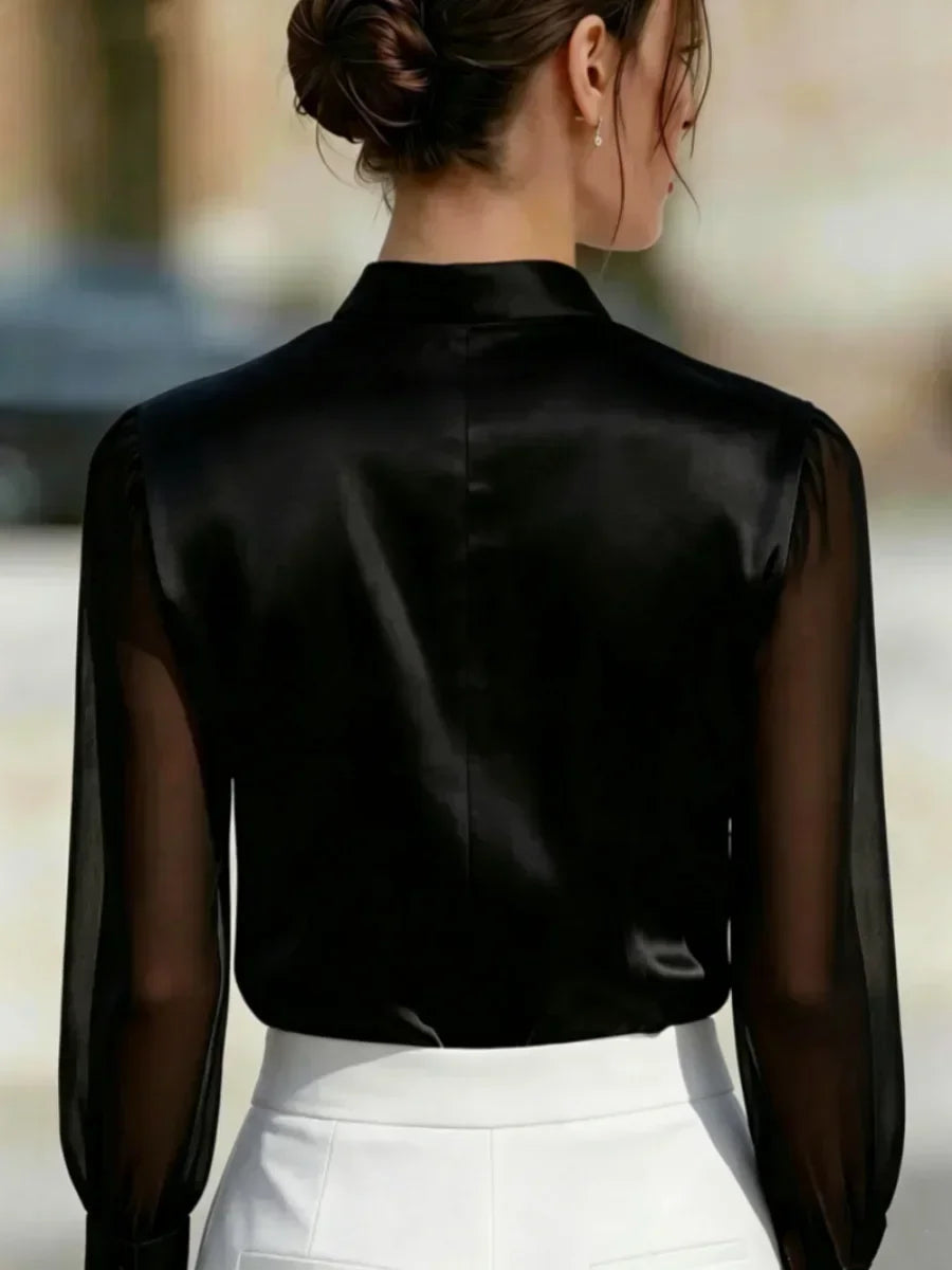 Ainsley Satin Sheer Blouse