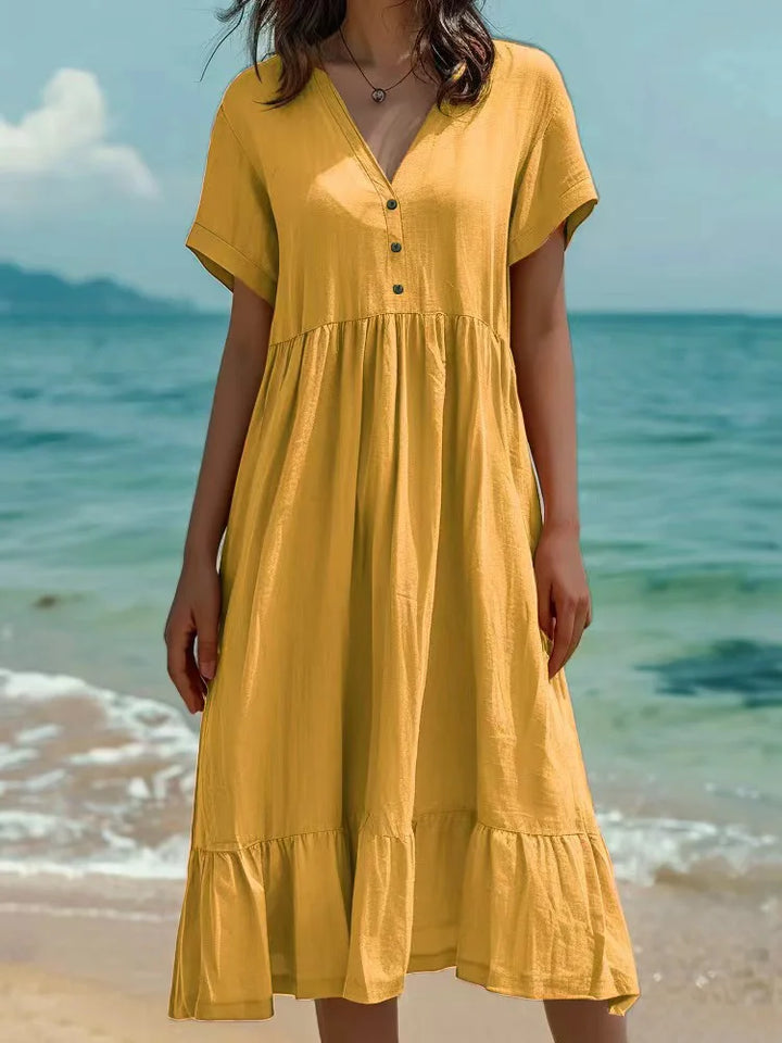 Fiora Button Front Maxi Dress