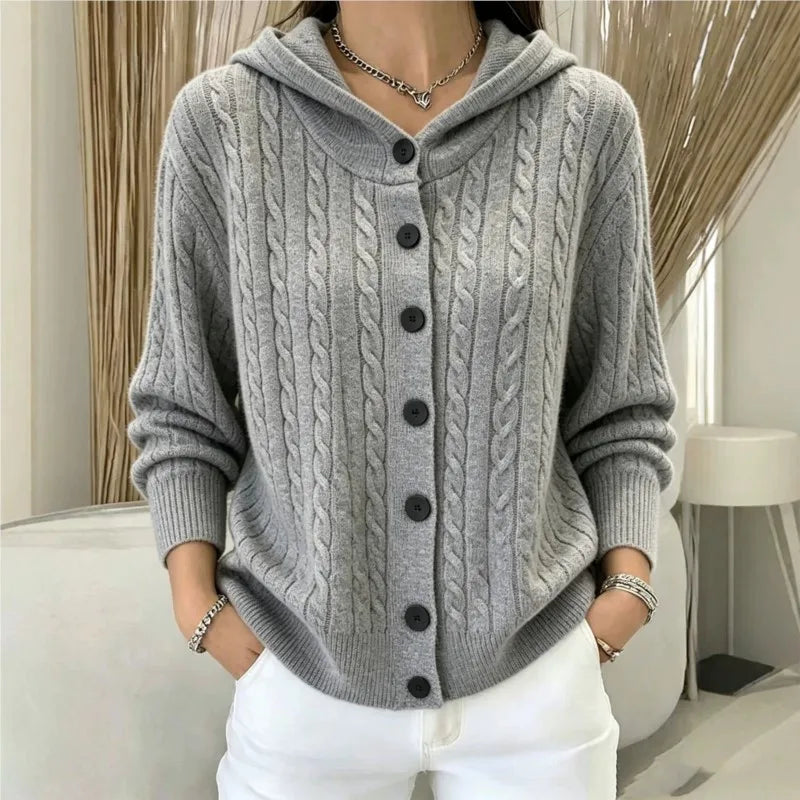 Marguerite Cable Knit Button Cardigan