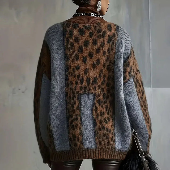 Reese Cozy Leopard Knit Sweater