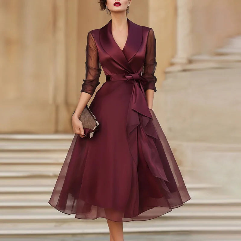 Helena Chiffon Tie Waist Midi Dress