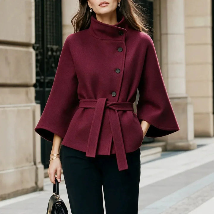 Valentina Belted Waist Cape Coat