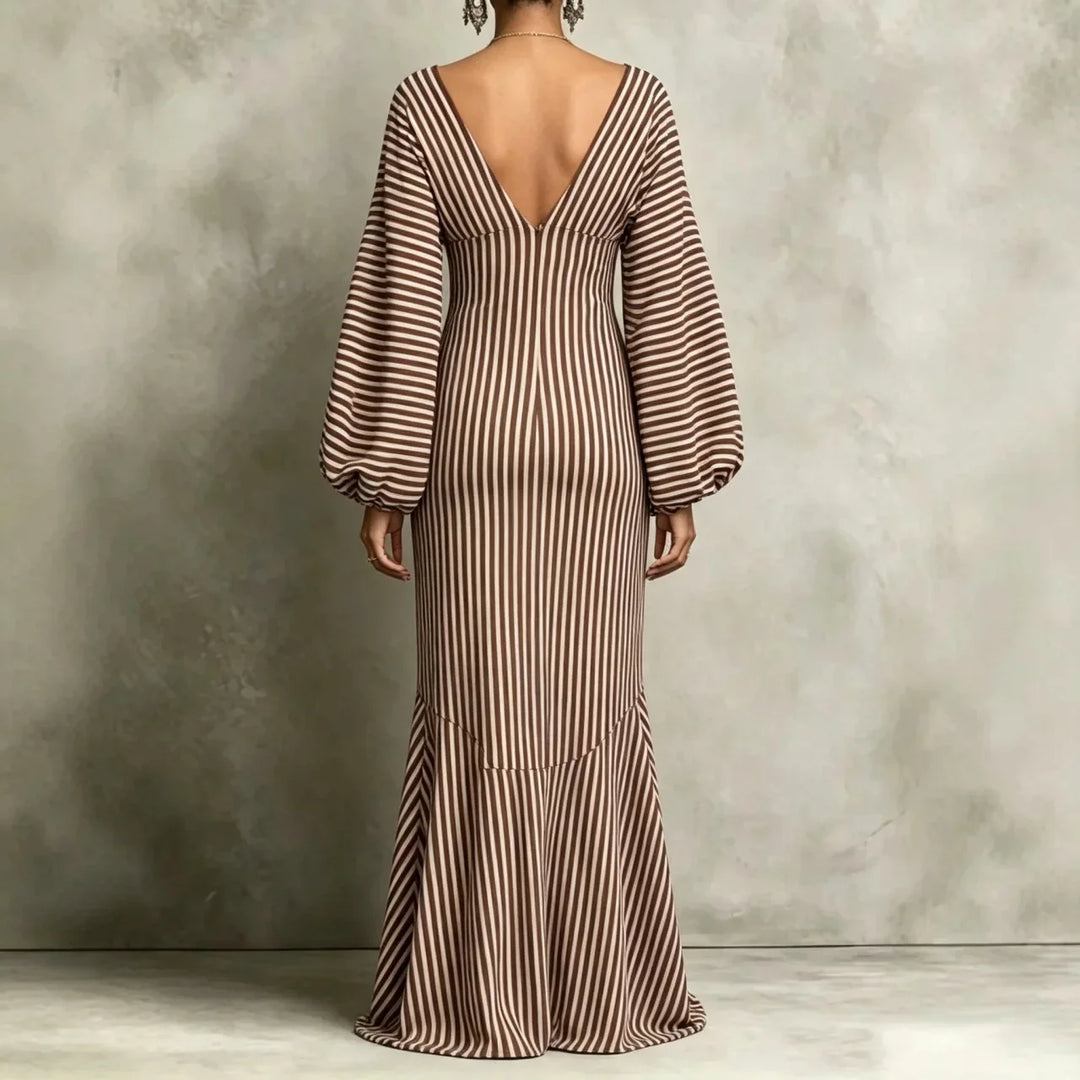Theodora Lantern Sleeve Maxi Dress