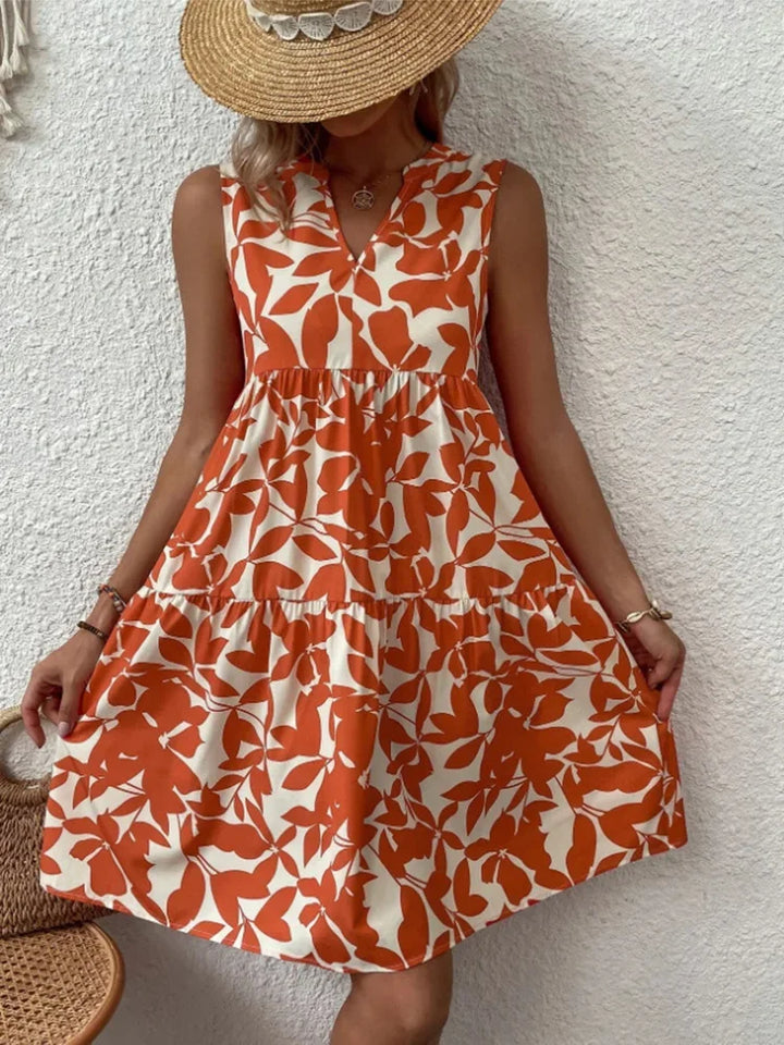 Yelena Boho Print Ruffled Mini Dress
