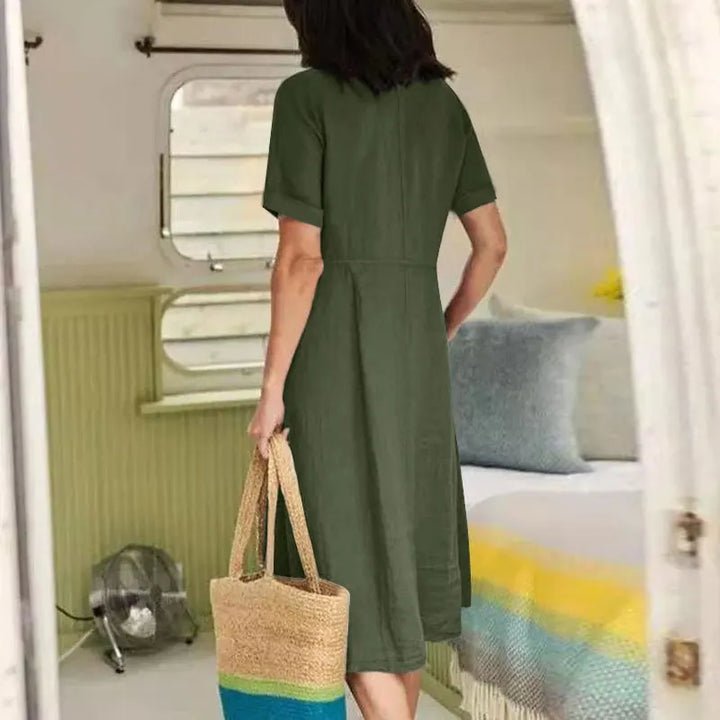 Brielle Button Front Midi Dress