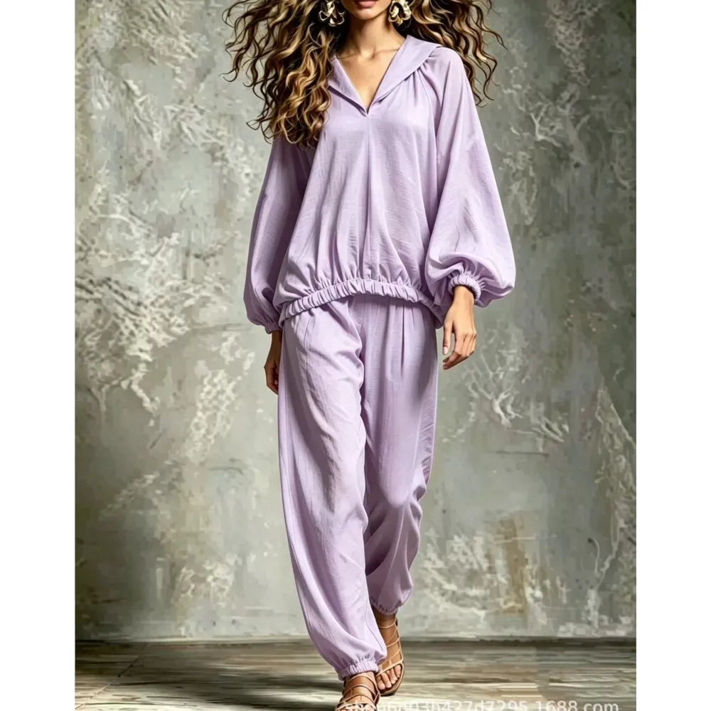 Ainsley Lantern Sleeve Lounge Set