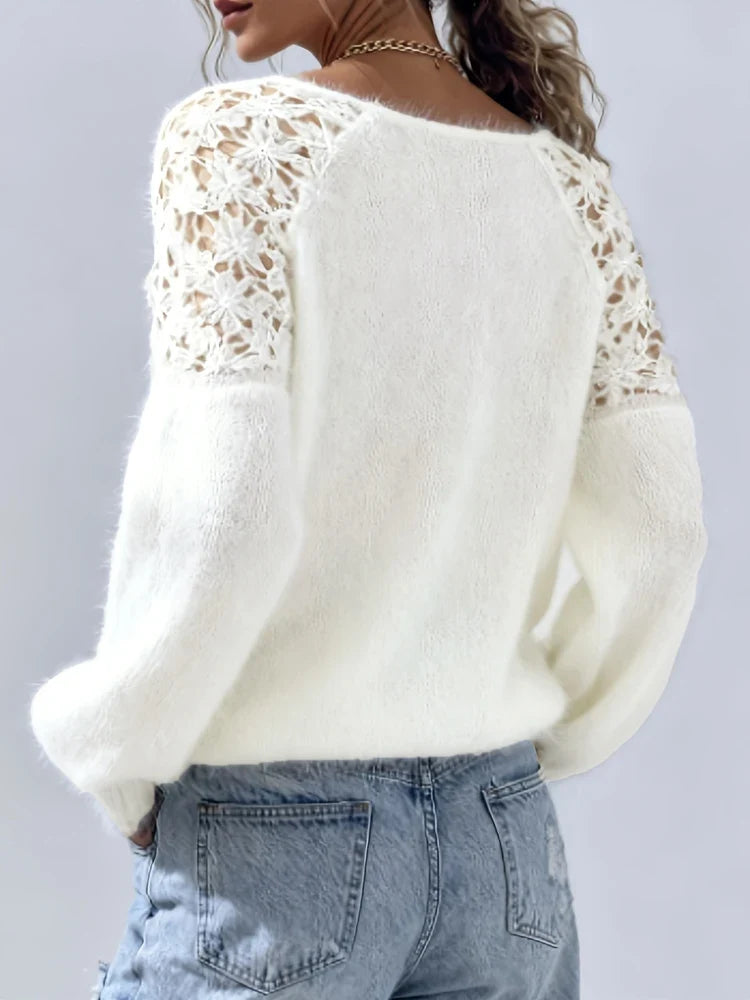 Sabrina Open Knit Lace Sweater