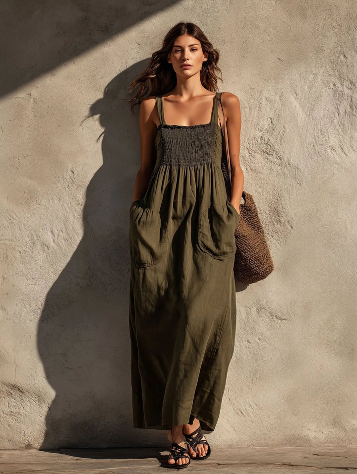 Romilly Shirred Pocket Maxi Dress