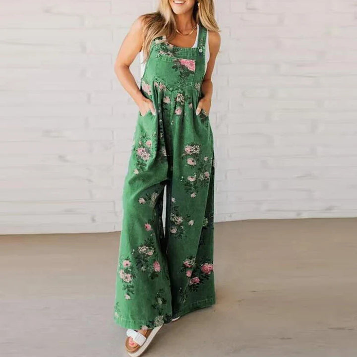 Azalea Elegant Floral Wide Leg Jumpsuit