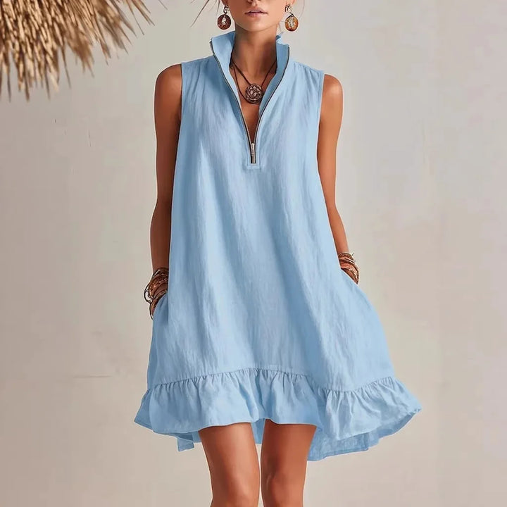 Delphine Ruffle Hem Mini Dress