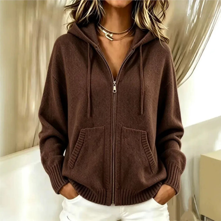 Marnie Zip Front Knit Hoodie