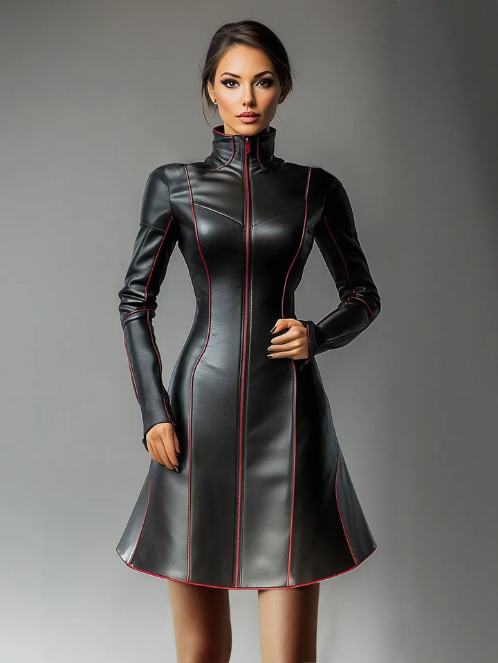 Mireille Faux Leather Mini Dress