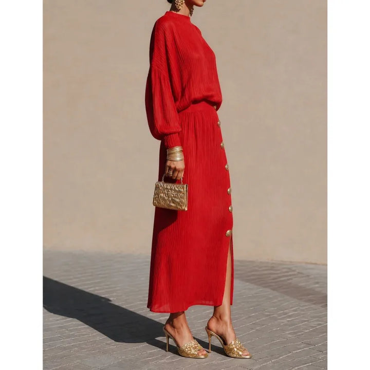 Genevra Balloon Sleeve Sweater Dress