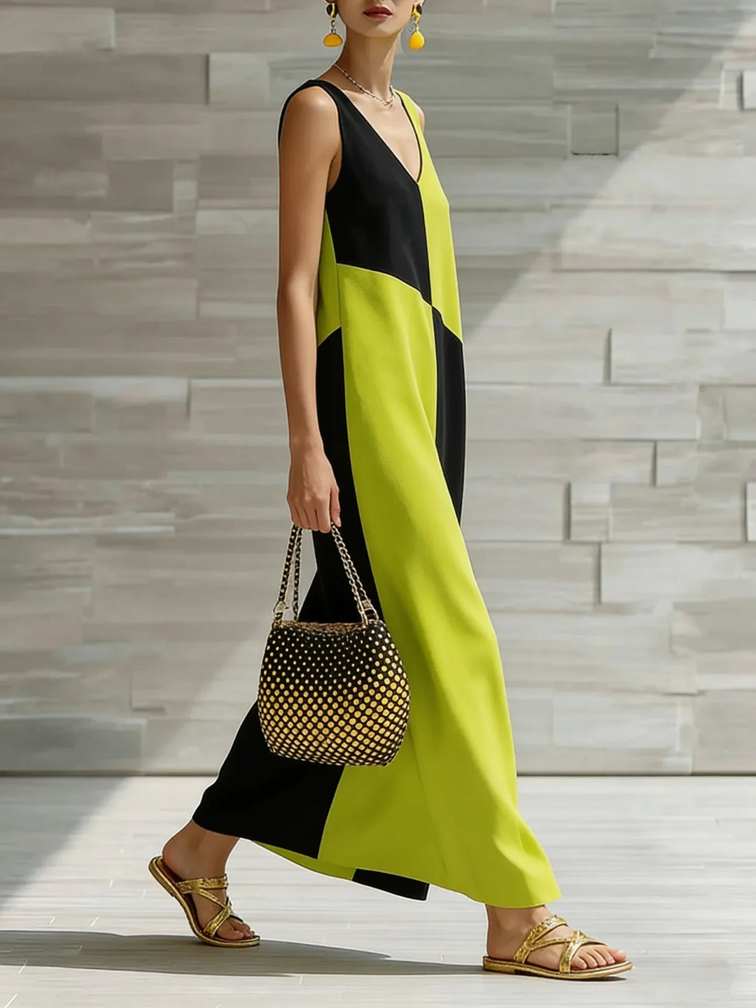 Oriane Color Block Maxi Dress